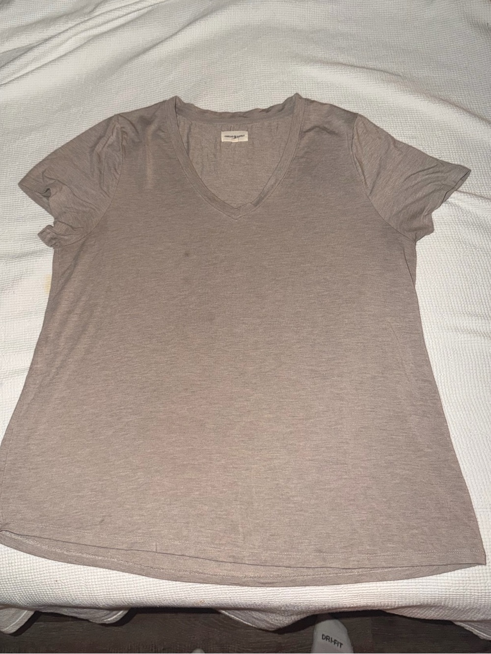 Thread & Supply Women's V-Neck Short Sleeve Tee — Taupe